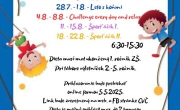 Prihlasovanie na tábory spúšťame v pondelok 5.5.2025
